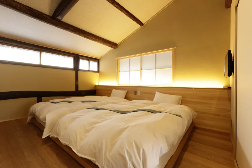 京都たわら庵の寝室