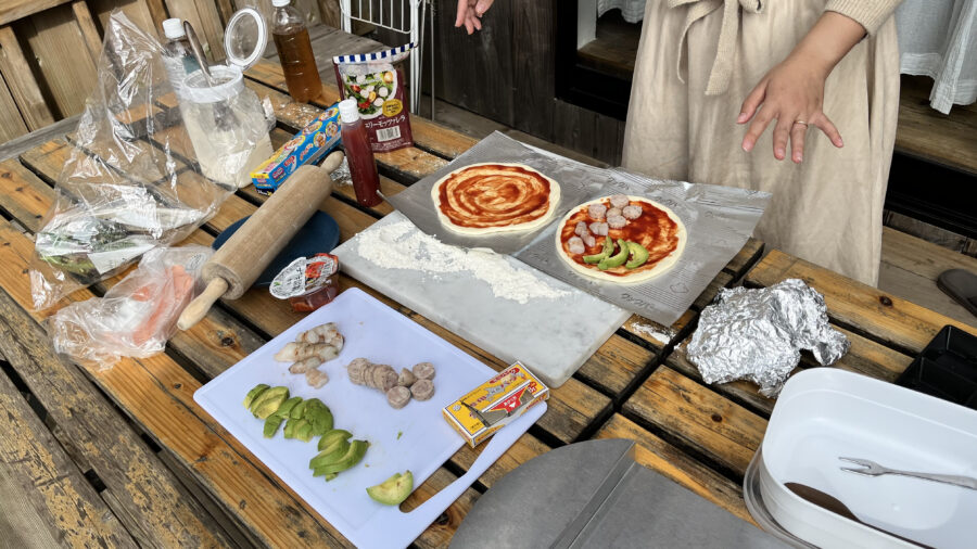 ヴィラ弓ヶ浜のピザ焼き体験