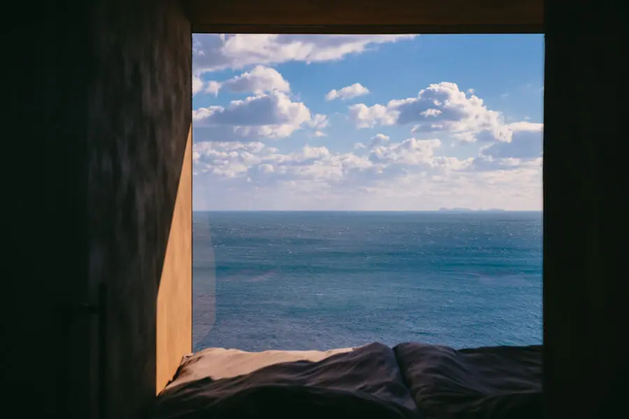Nook the Peakの寝室からの海景色
