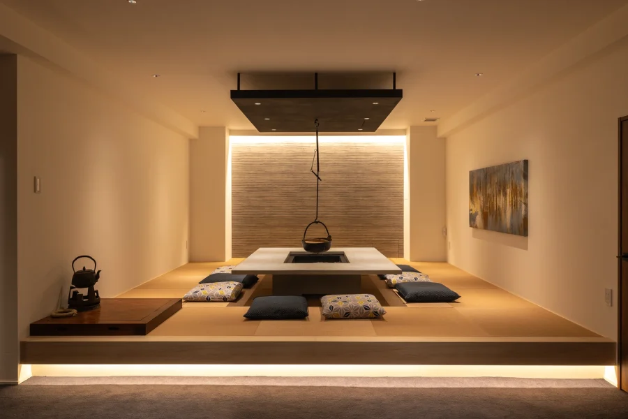abode villa GORA 八代別邸の囲炉裏スペース